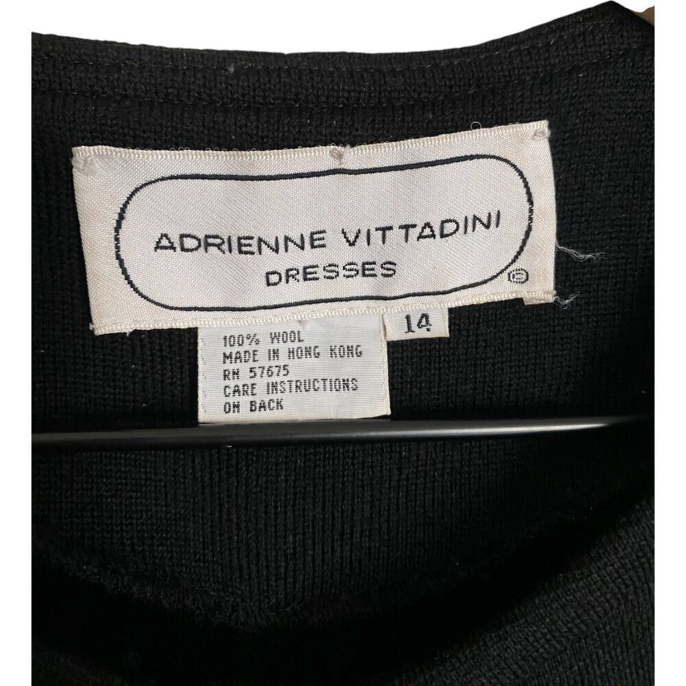 Adrienne Vittadini 100% Wool Blac Blazer Jacket with Gold Butons Sz 14 - Picture 3 of 7